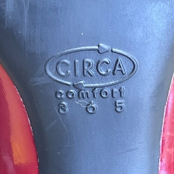 Circa Joan & David Women’s Red Patent Leather Marzipan Square Toe Heels 9.5M - Picture 9 of 12